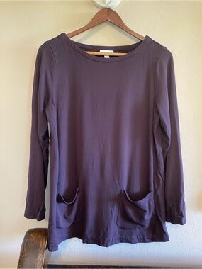J Jill Purejill Maroon Brown Tunic Knit Top